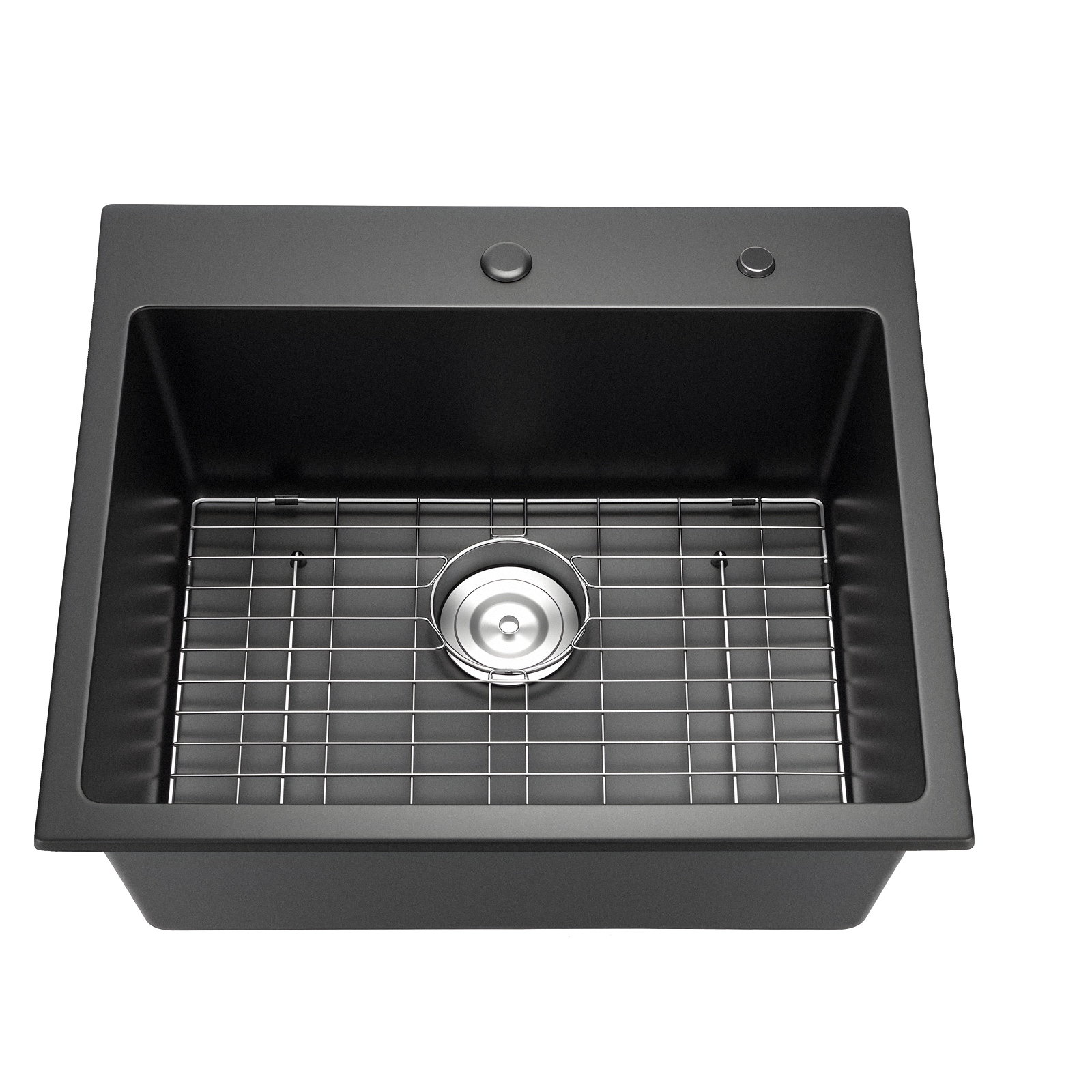 25 Inch Granite Kitchen Sink Top Mount Single Bowl Drop-In Basin For RV Bar_voghion.com